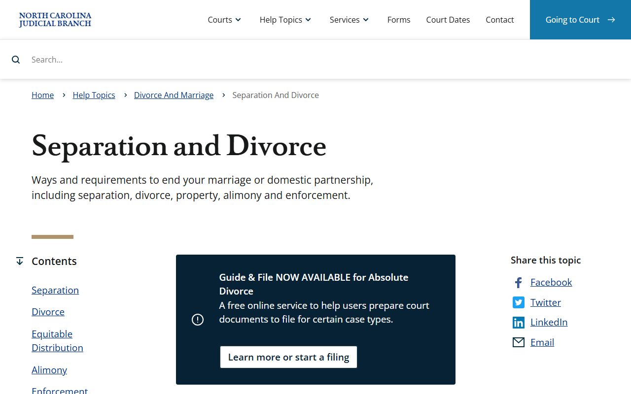 Ashe County clerk of court records separation and divorce