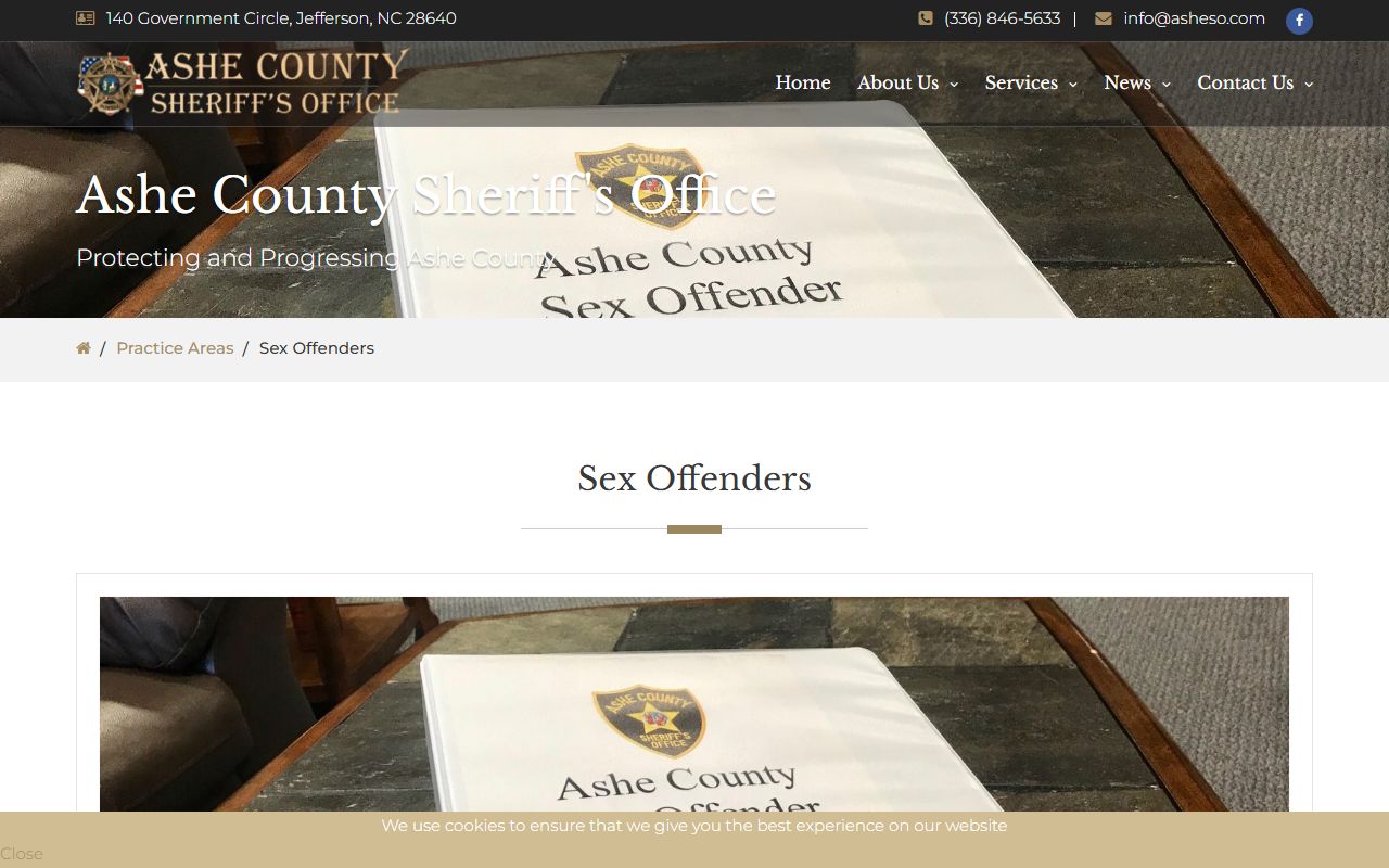 Ashe County arrest records sheriff sex offender information and charge limits