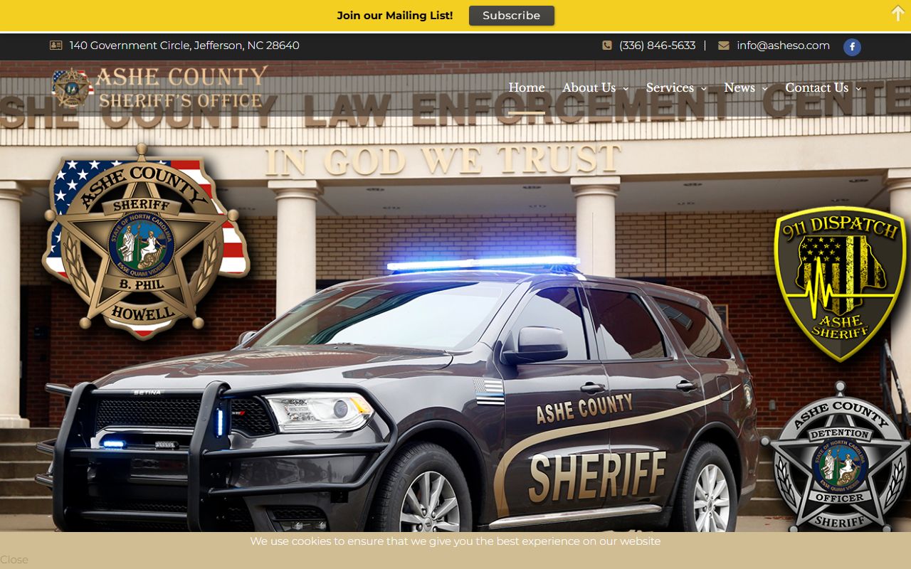 Ashe County arrest records sheriff office booking and charge records