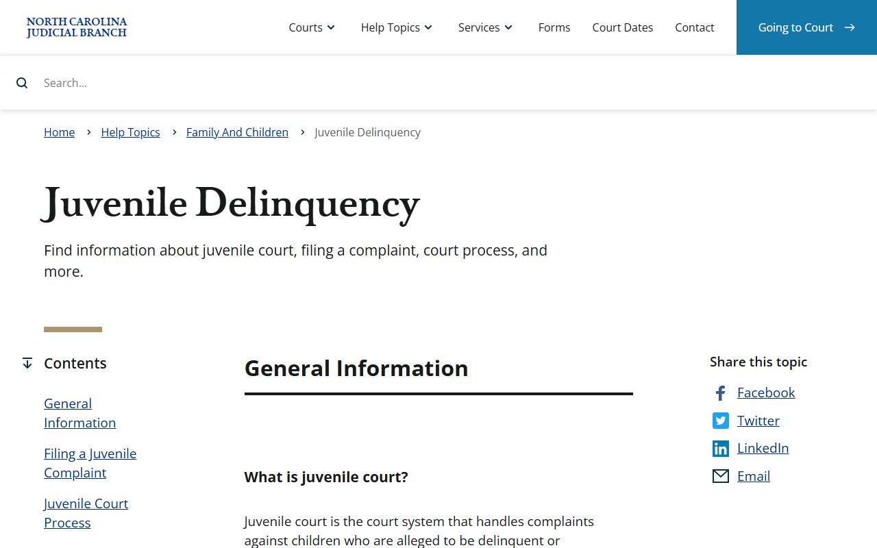 Ashe County criminal court records juvenile delinquency confidentiality