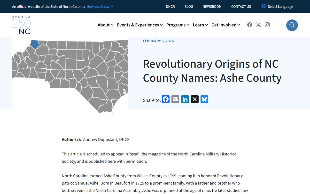 Ashe County court records home history of county name