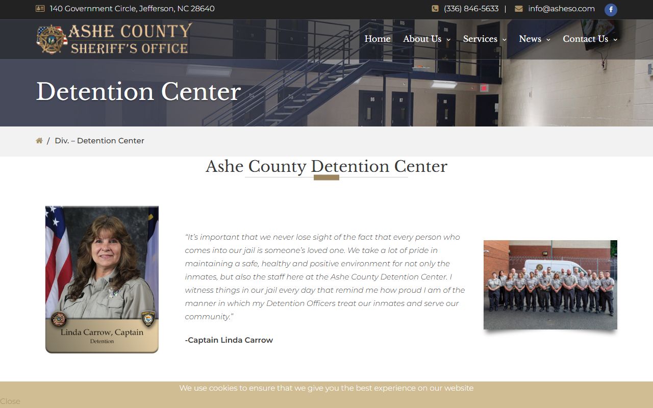 Ashe County inmate records detention center information