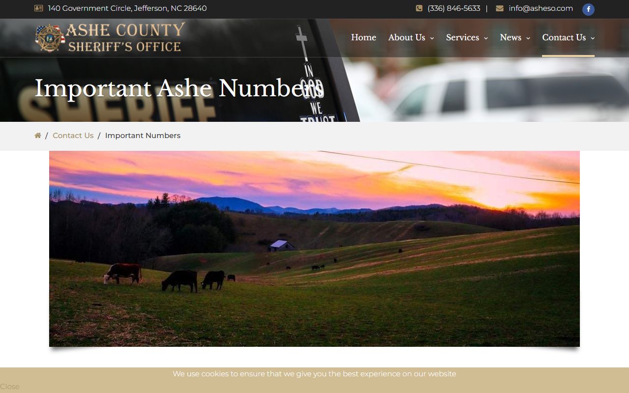 Ashe County warrant records sheriff important numbers